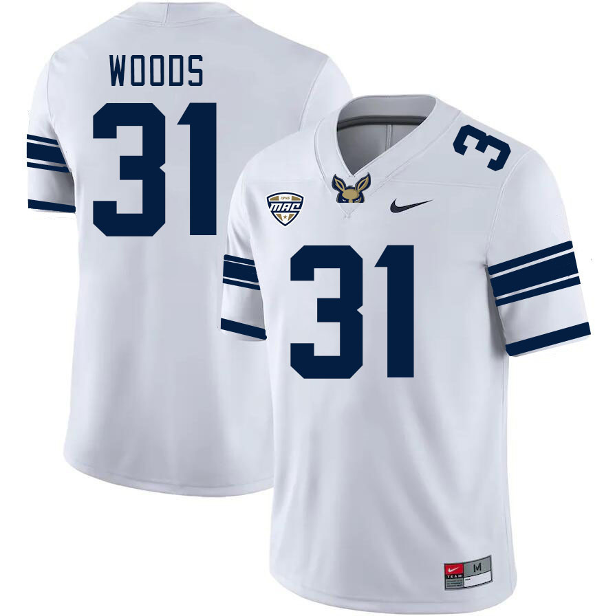 Men-Youth #31 Jaden Woods Akron Zips 2023 College Football Jerseys Stitched-White